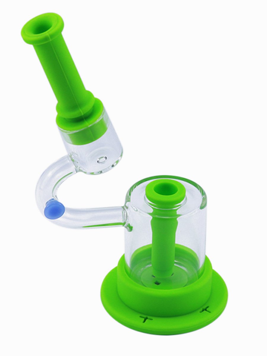 Green LED Light Silicone Glass Bong