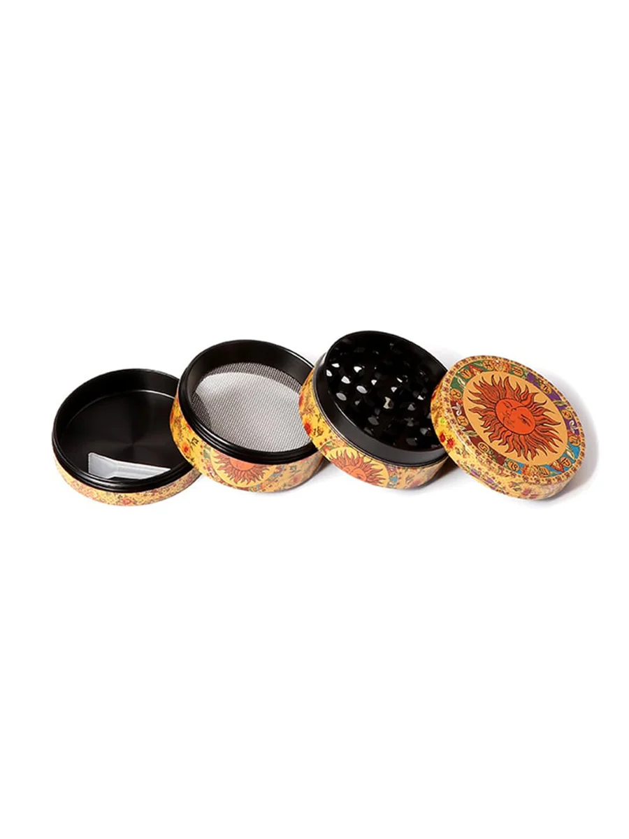50mm Sun and Moon Pattern Herb Grinder 4 Layer