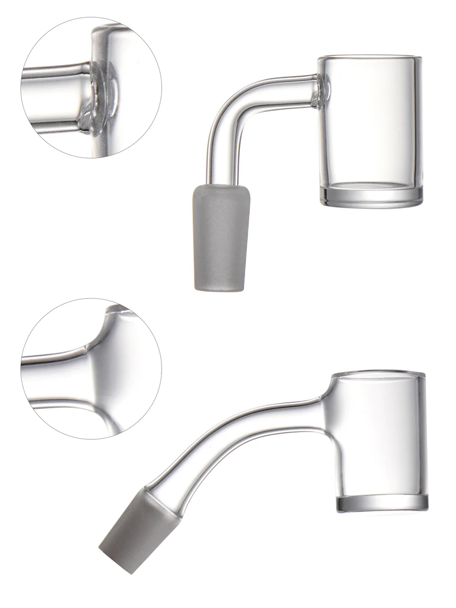 Bent Neck Fully Weld 14mm Male, 45° Quartz Banger   detail