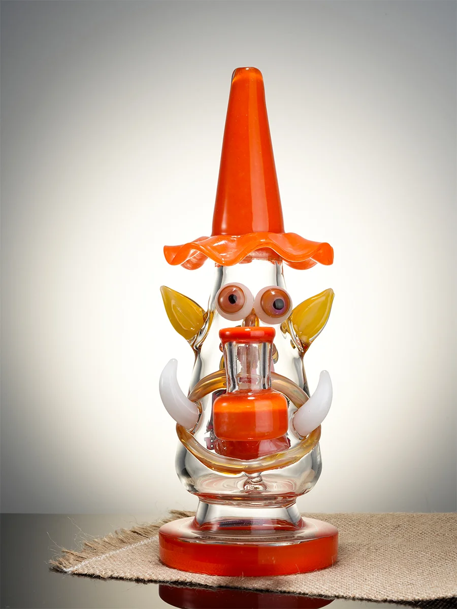 Orange Mini Wizard Glass Dab Rig Orange Mini Wizard Glass Dab Rig