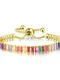 Colorful Zircon Bracelet Wristband, Color: Gold