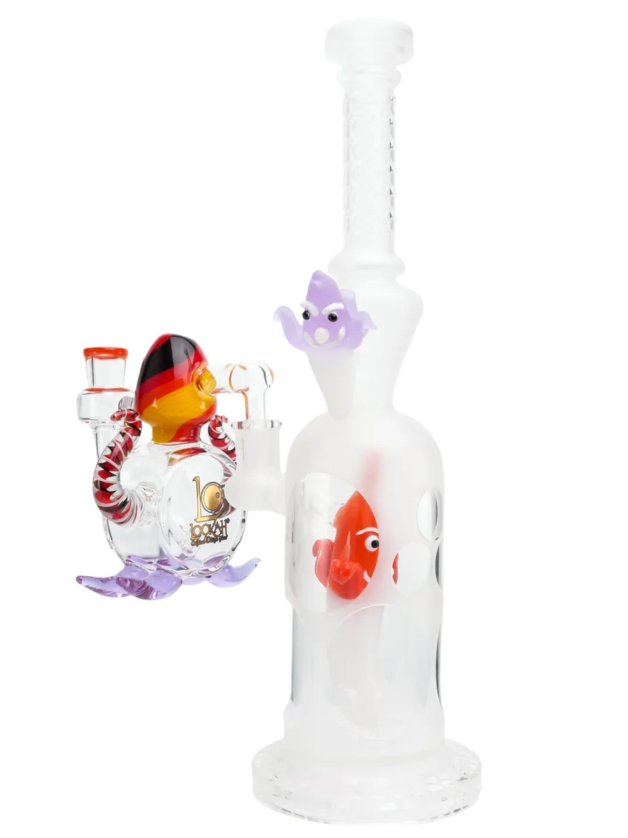 14mm Male 90° Cute Squid Glass Ash Catcher for Bong, Colors: Red, 2 image 14mm Male 90° Cute Squid Glass Ash Catcher for Bong, Colors: Red, 2 image