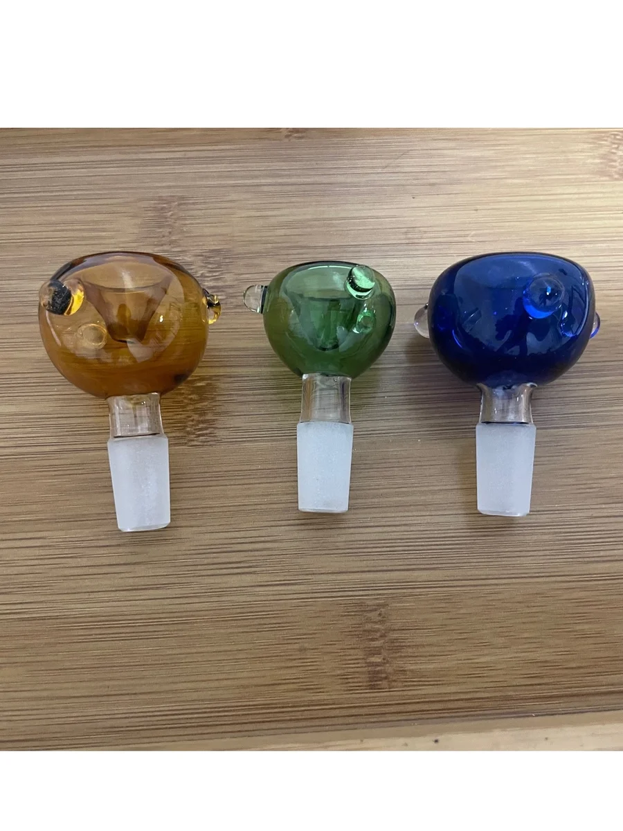 3PCS 14MM Mushroom Glass Bong Bowl with Glass Marbles