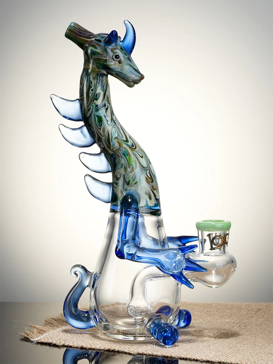 8.6" Mini Cute Dragon Bong - Water Blue, Colors: Water Blue   , 2 image
