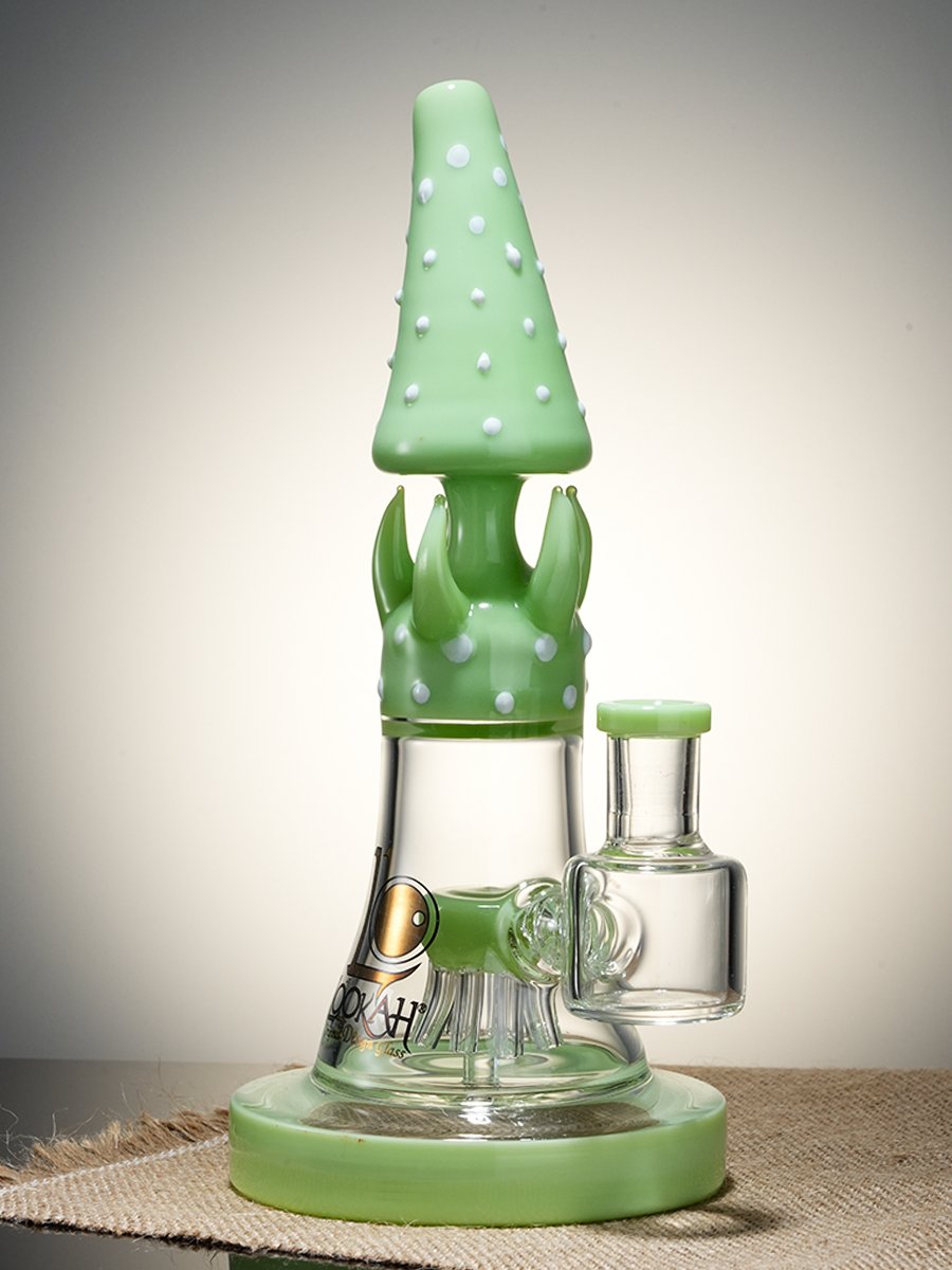 Lookah Bong 10" Mini Mushroom Haircut Water Pipe, Colors: Milk Green, 3 image Lookah Bong 10" Mini Mushroom Haircut Water Pipe, Colors: Milk Green, 3 image