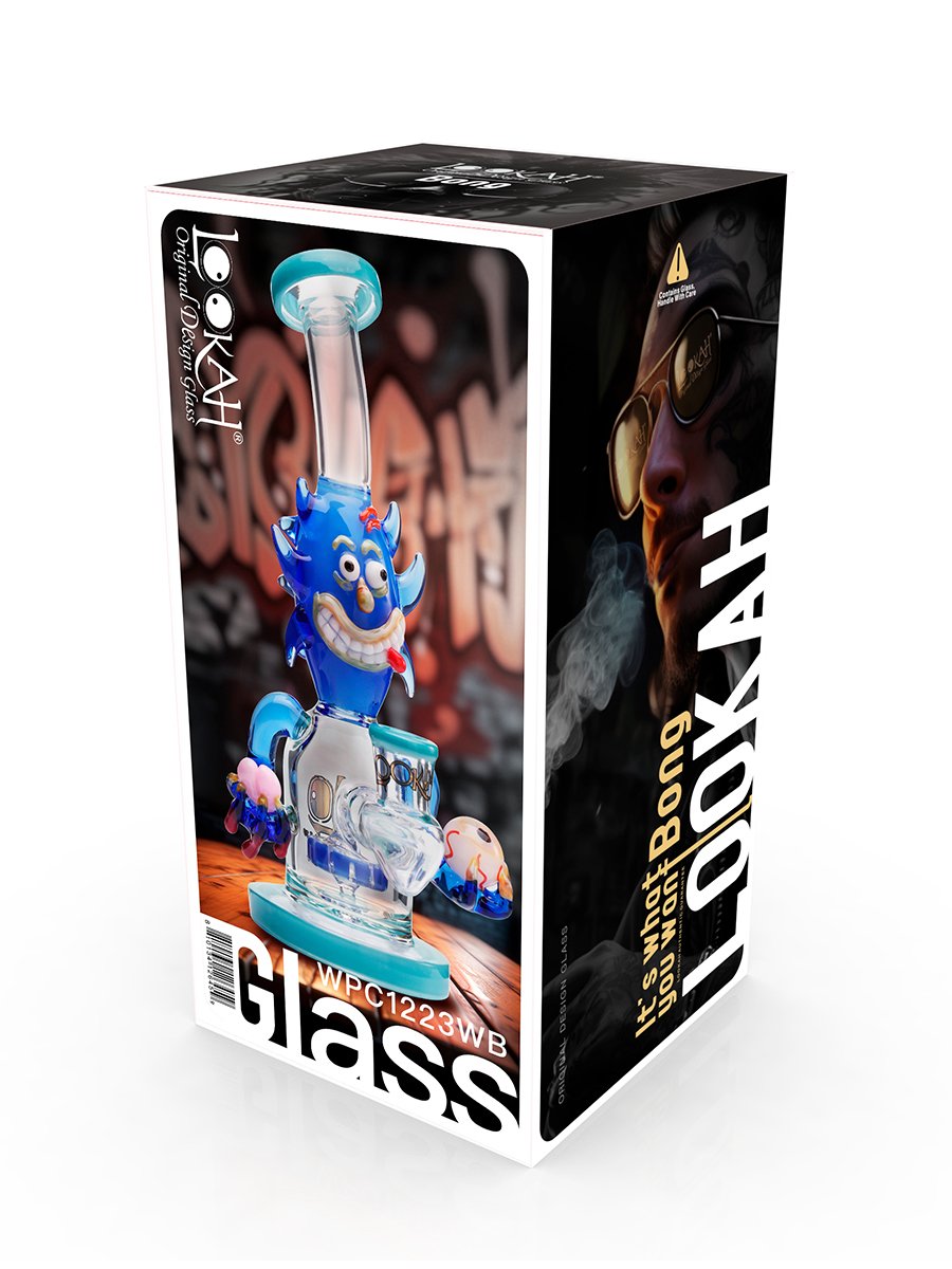 Water Blue 9" Cool Percolator  Funny Looks Bong Water Blue 9" Cool Percolator  Funny Looks Bong