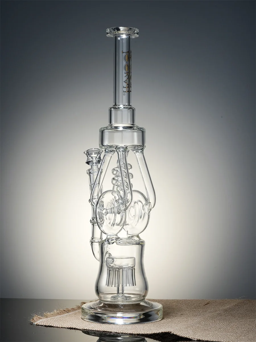Lookah Bong 15.7" Heavy-Duty Recycler Water Pipe, Colors: Clear, 8 image Lookah Bong 15.7" Heavy-Duty Recycler Water Pipe, Colors: Clear, 8 image
