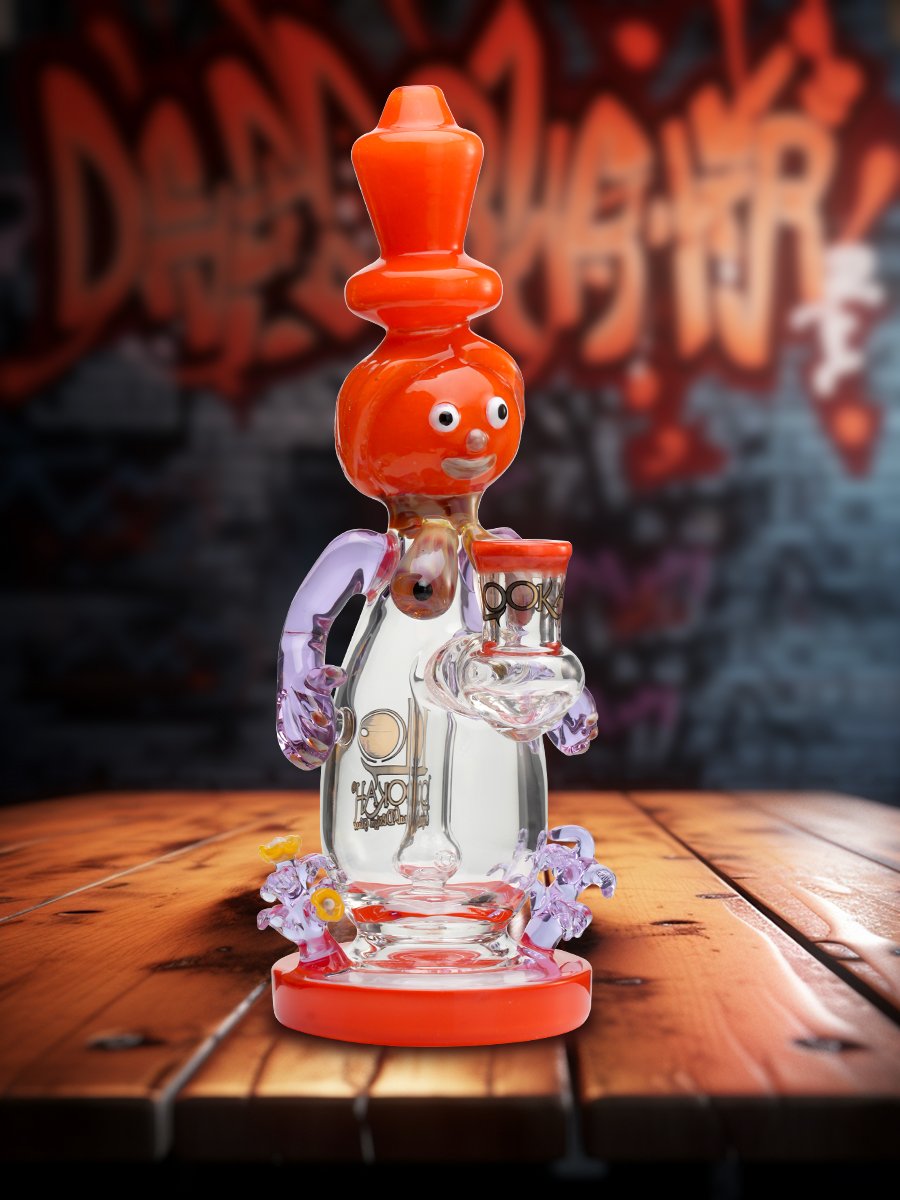 9.5” Cute Garden Snowman Dab Rig, Colors: Orange 9.5” Cute Garden Snowman Dab Rig, Colors: Orange