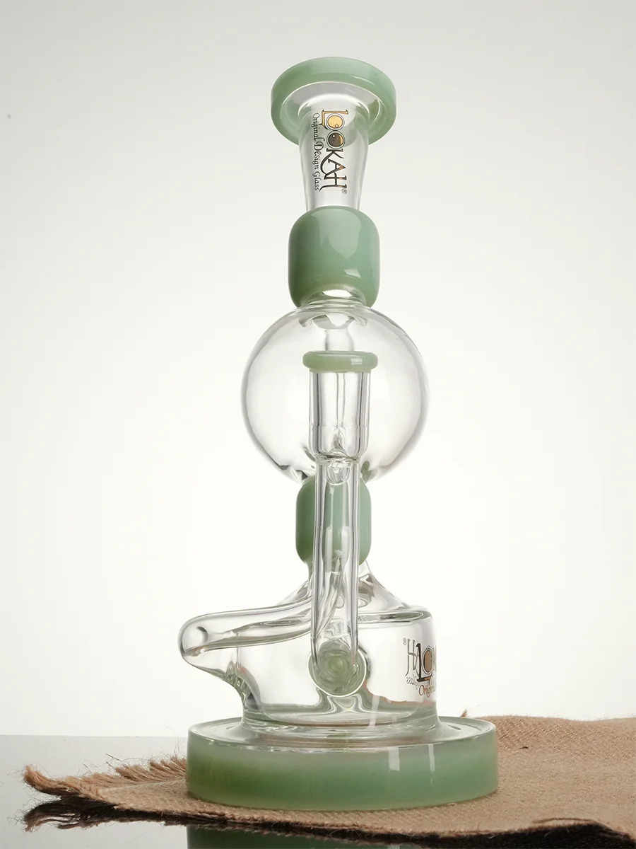 Lookah 10.2" Unique Globe Recycler Glass Bong, Colors: Purple, 4 image