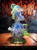 Lookah 8" Mini Cute Striped Dog Recycler Glass Bong, Color: Bright Green