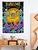 Vertical Sun Mushroom Tapestry, Size: 90.55x70.87inch