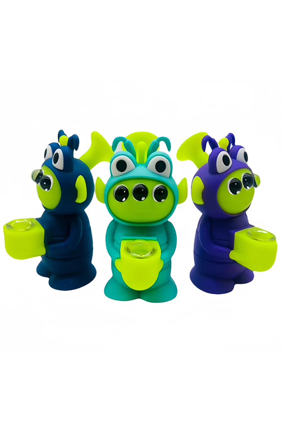 The Five-Eyed Frog Silicone Dab Rig, Color: Sky Blue