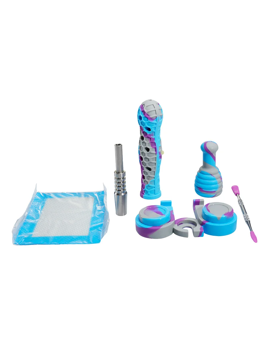 6.7" Funny Honeycomb Silicone Nectar Collector Kit - Travel Friendly, 11 image