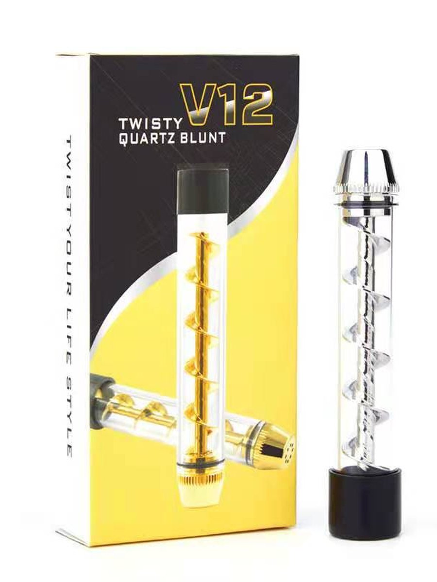 Twisty Glass Blunt Pipe, Color: Rainbow, 5 image Twisty Glass Blunt Pipe, Color: Rainbow, 5 image