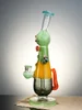 Green  Cute Cat Gentleman Glass Water Pipe6