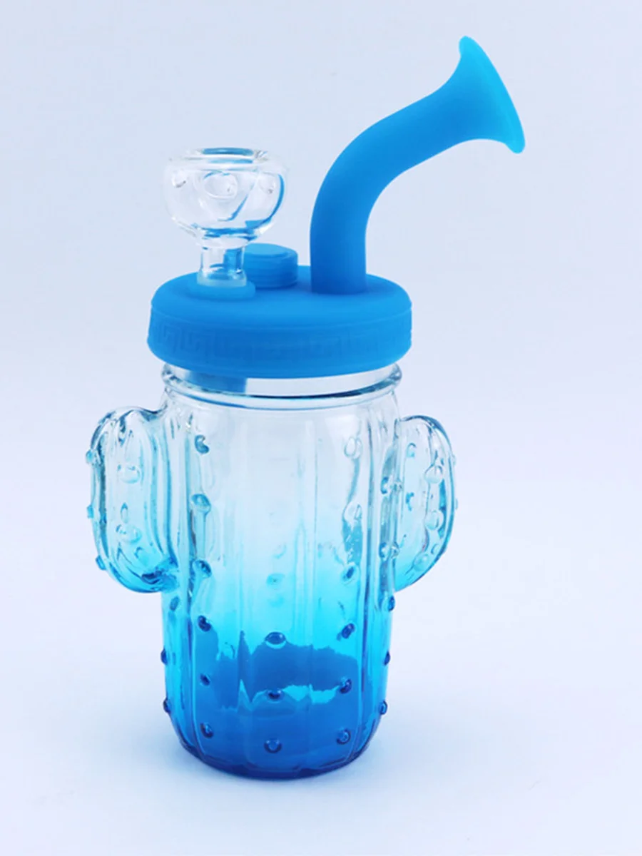 Cactus Silicone Bong Blue Cactus Silicone Bong Blue