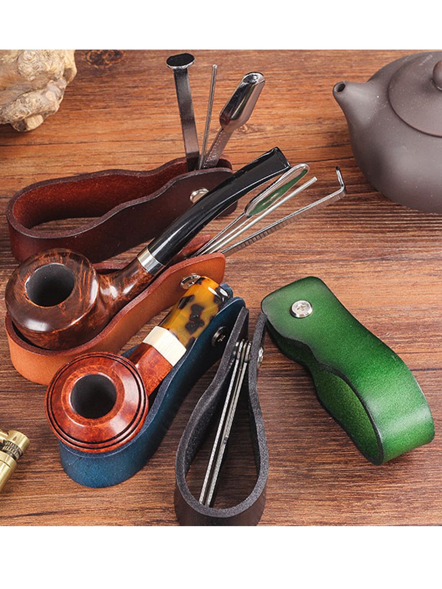 Leather Pipe Stand Holder Cleaning Tools Leather Pipe Stand Holder Cleaning Tools