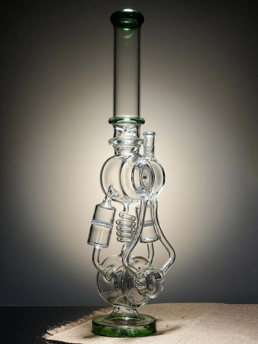20.8 " Recycler  Honeycomb Percs Bong, Colors: Green, 2 image
