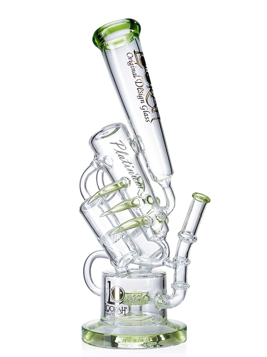 Lookah Bong 15" Disc Perc Triple Filter Chamber Recycler Water Pipe - Clear Green, Colors: Clear Green, 2 image Lookah Bong 15" Disc Perc Triple Filter Chamber Recycler Water Pipe - Clear Green, Colors: Clear Green, 2 image