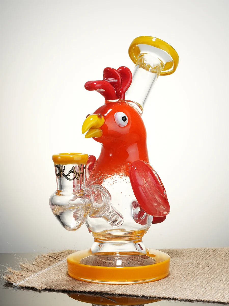 Lookah Bong 7" Mini Cute Chick Glass Water Pipe, Colors: Yellow, 7 image