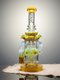 10.5" Cool facial sculpture Disc Perc Glass Bong, Color: Yellow