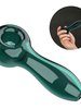 7-Hole Spoon Glass Pipe, Color: Black