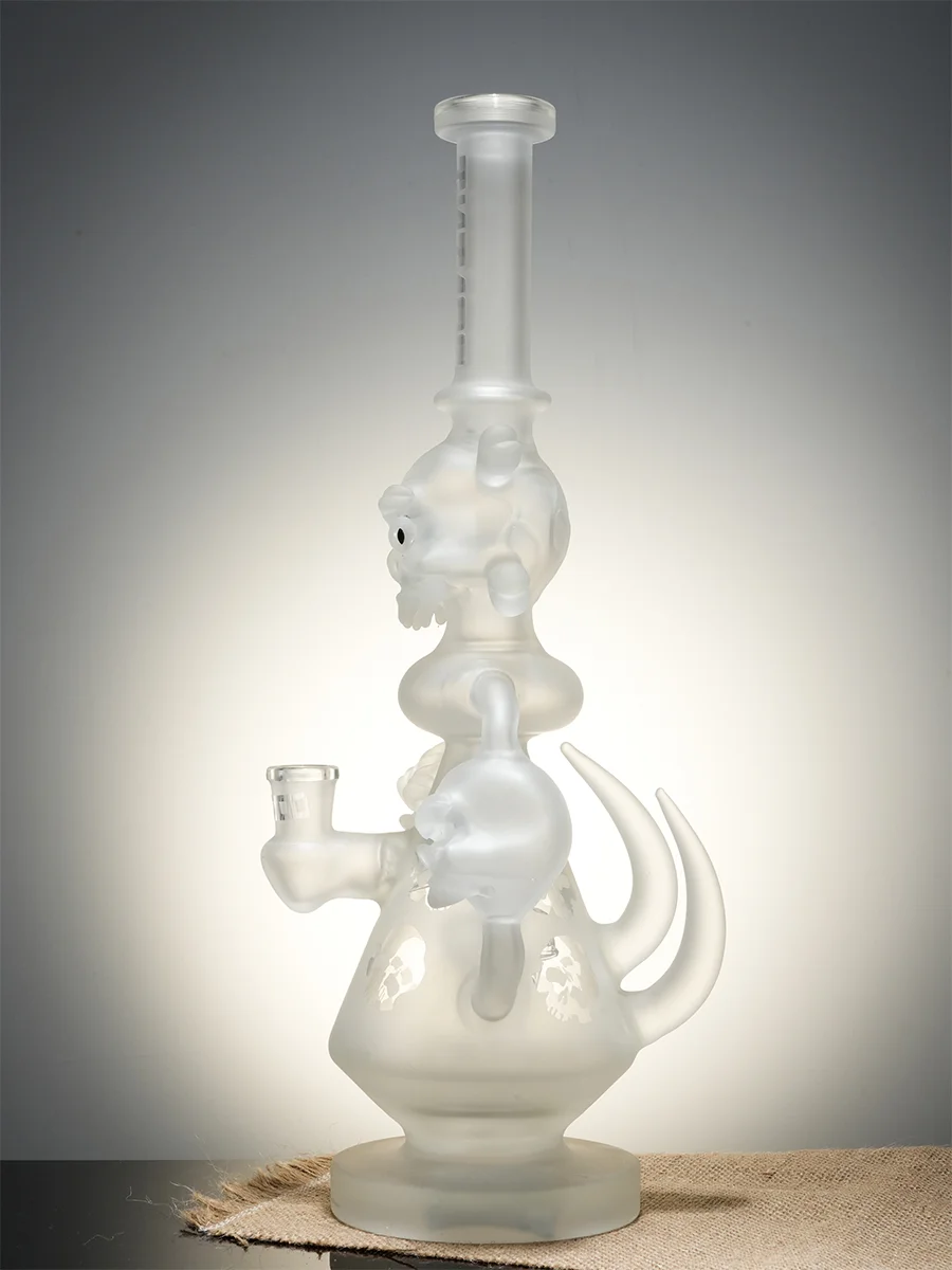 Lookah Bong 15" Cool Frosted Skull Beaker Glass Water Pipe2 Lookah Bong 15" Cool Frosted Skull Beaker Glass Water Pipe2