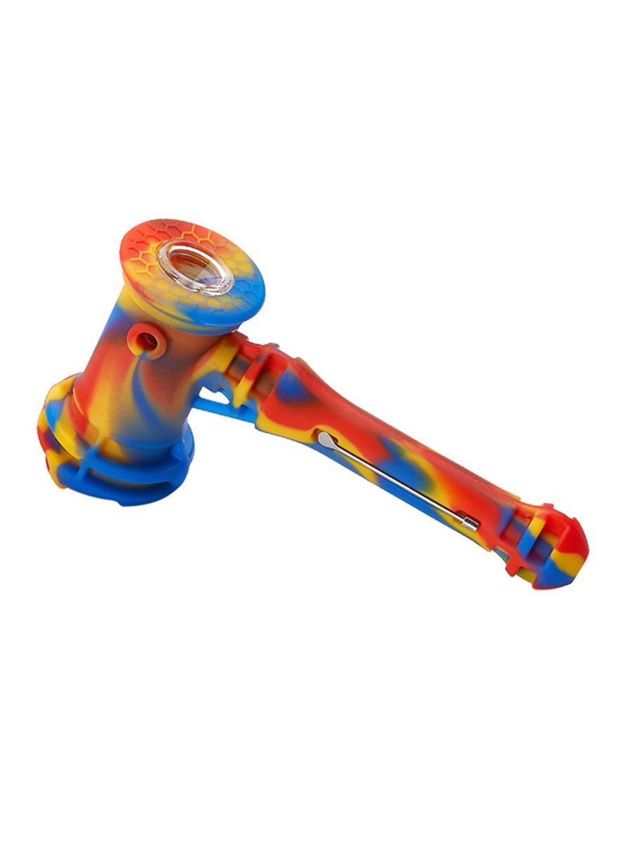 Silicone Hand Pipe With Dab Tool Silicone Hand Pipe With Dab Tool