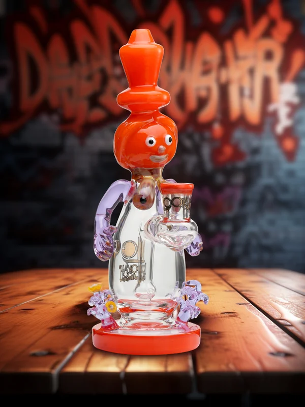 9.5" Cute Garden Snowman Dab Rig orange 9.5" Cute Garden Snowman Dab Rig orange