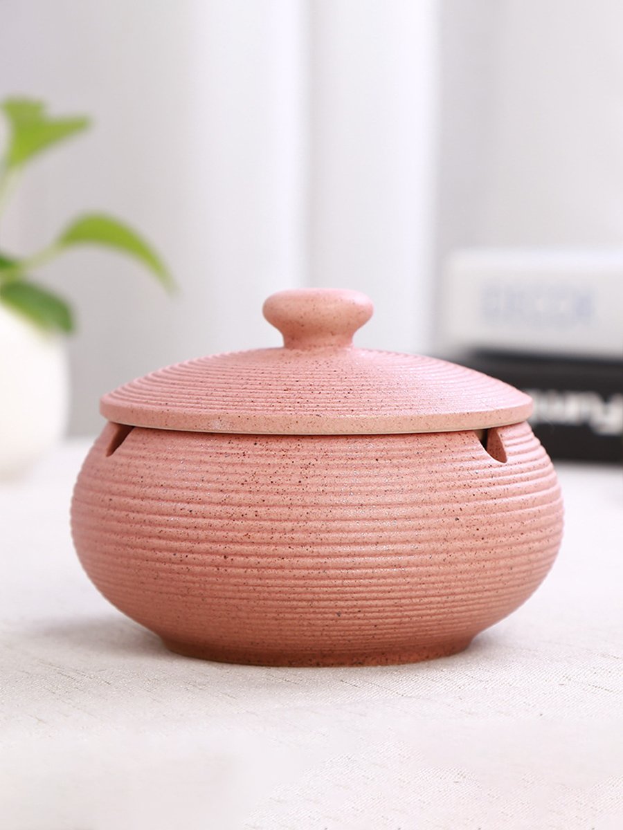 Pink Windproof Ceramic Ashtray Pink Windproof Ceramic Ashtray