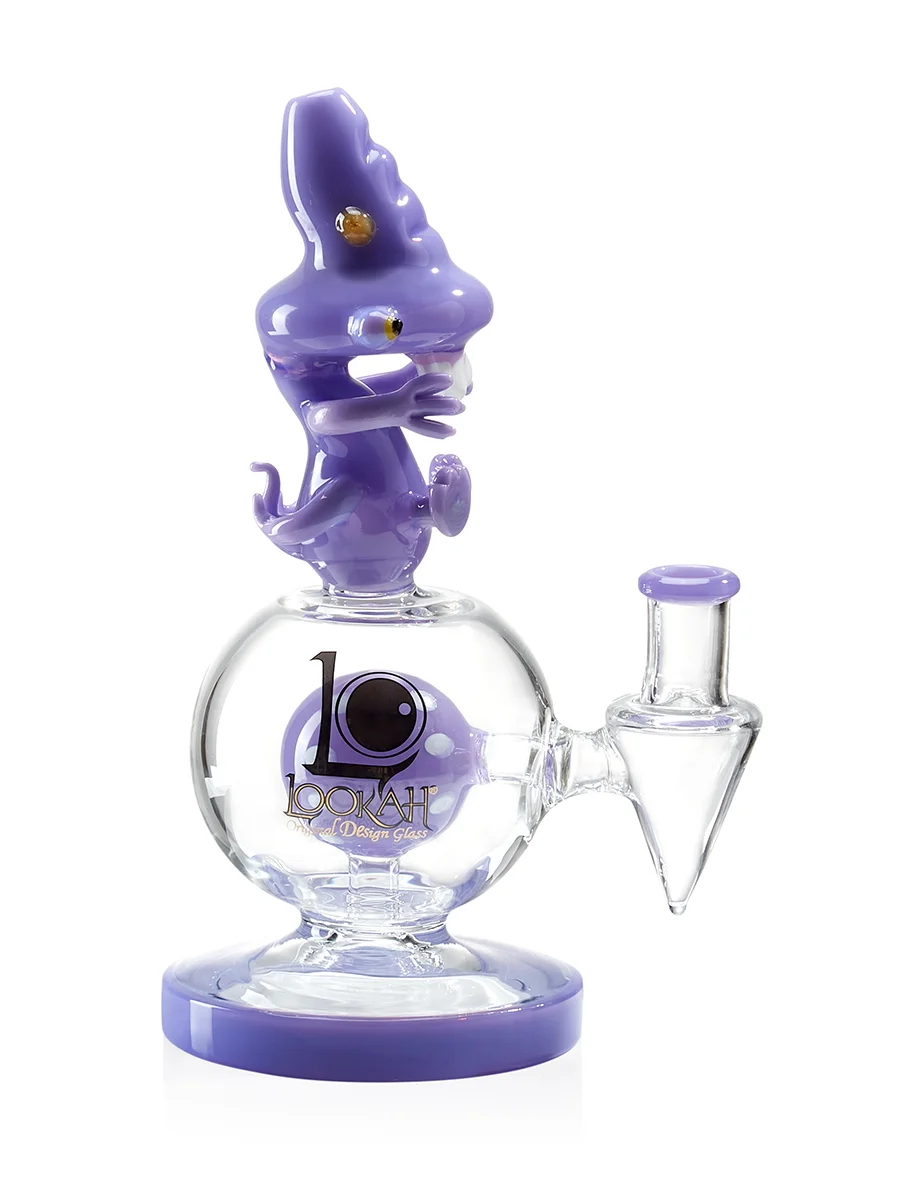 LOOKAH 8.7'' Mini Cute Big Head Dinosaur Glass Bong, Colors: Clear Green, 4 image