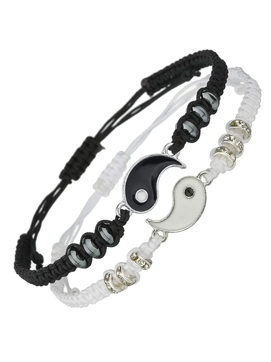 2Pc Yin Yang Adjustable Bracelet Wristband 2