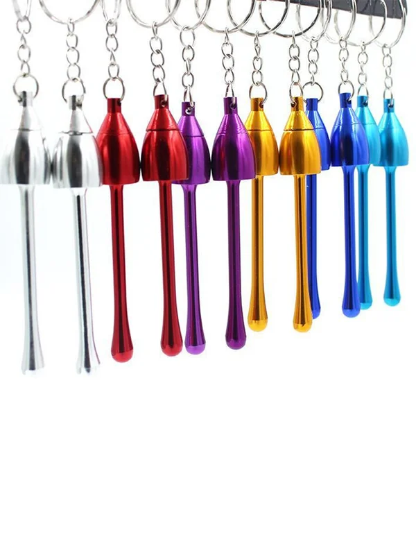 2pcs Mushroom Key Chain Metal Smoking Pipe