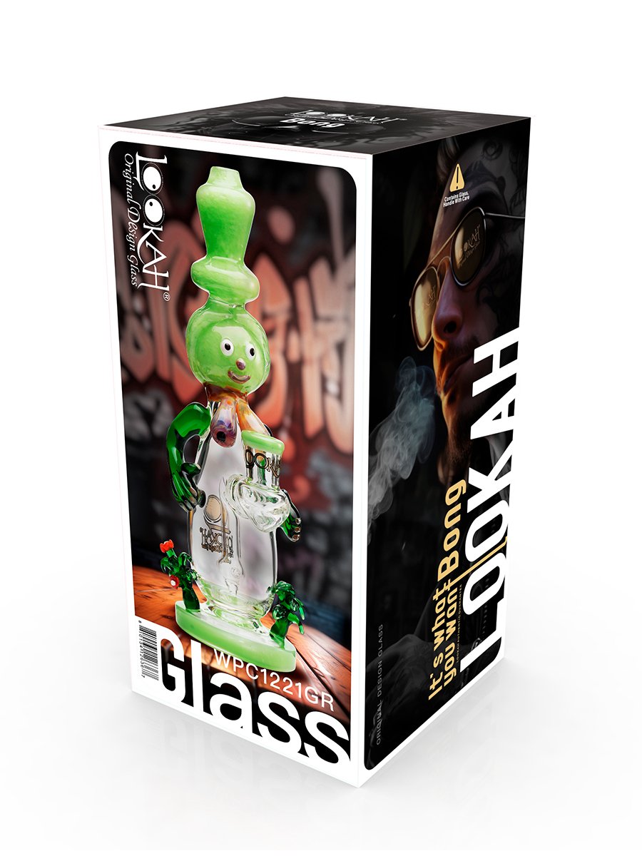 9.5” Cute Garden Snowman Dab Rig, Colors: Green, 3 image 9.5” Cute Garden Snowman Dab Rig, Colors: Green, 3 image