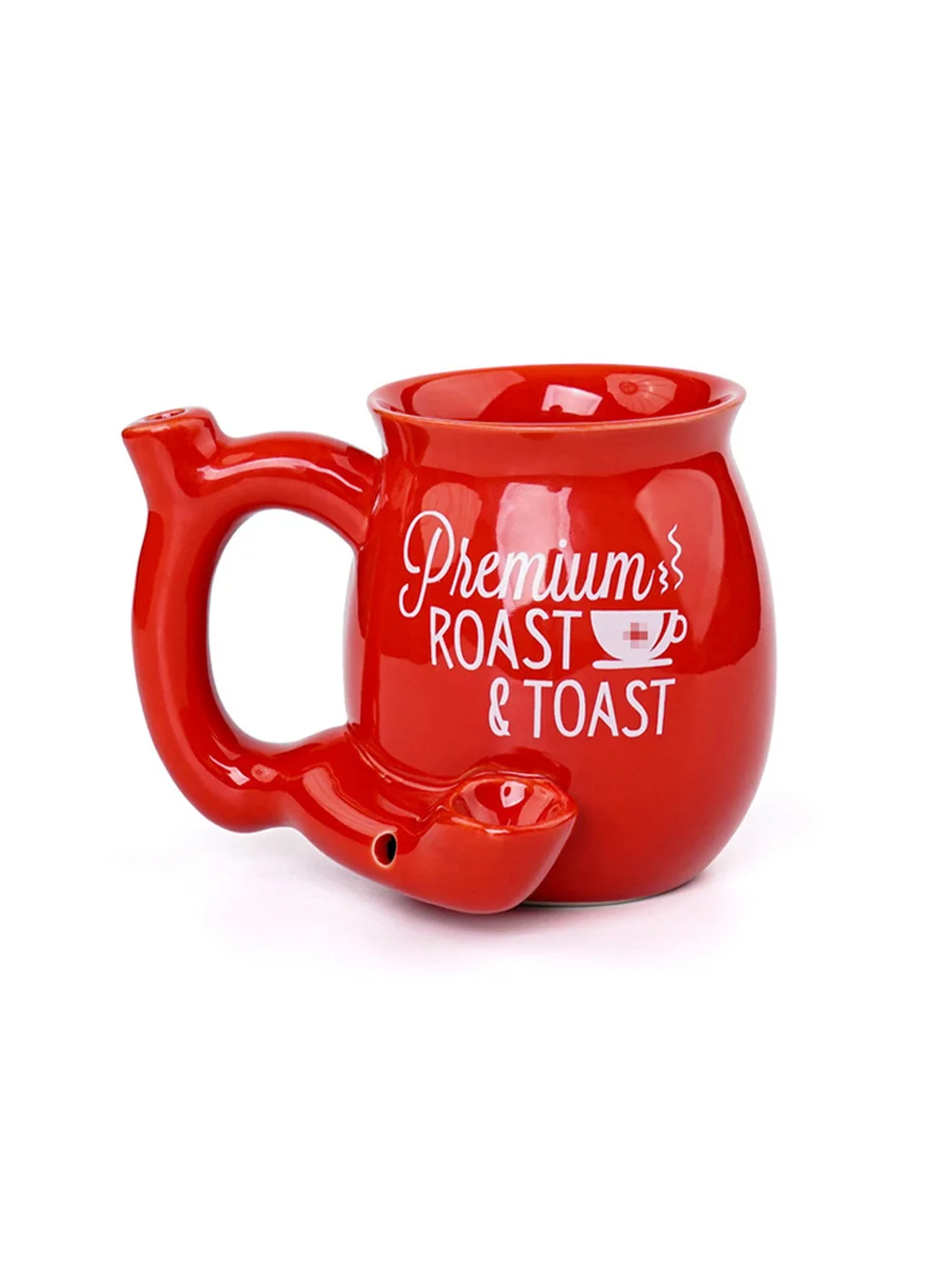 Ceramic Smoking Pipe Mug Coffee Cup Red Ceramic Smoking Pipe Mug Coffee Cup Red