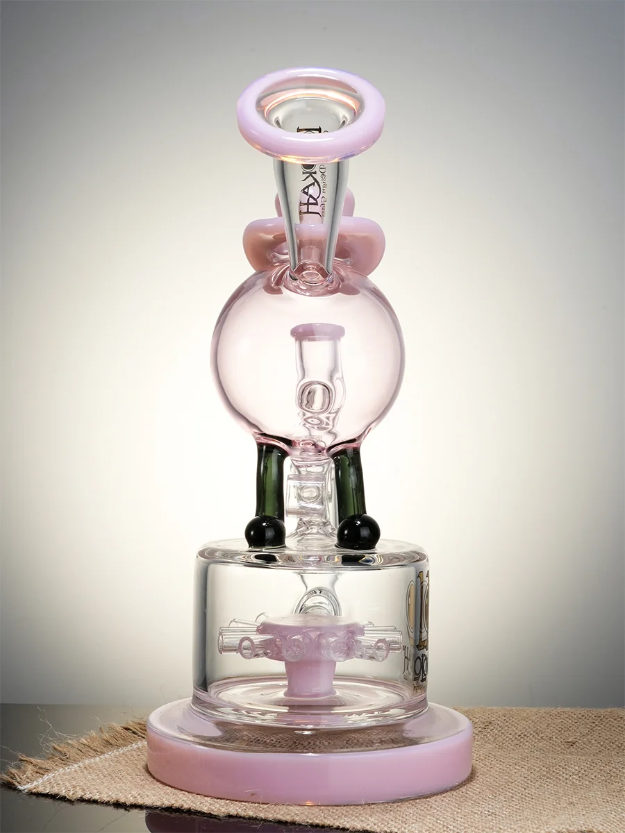 Lookah Bong 9'' Dancing Hat Sprocket Perc Water Pipe, Colors: Pink Lookah Bong 9'' Dancing Hat Sprocket Perc Water Pipe, Colors: Pink