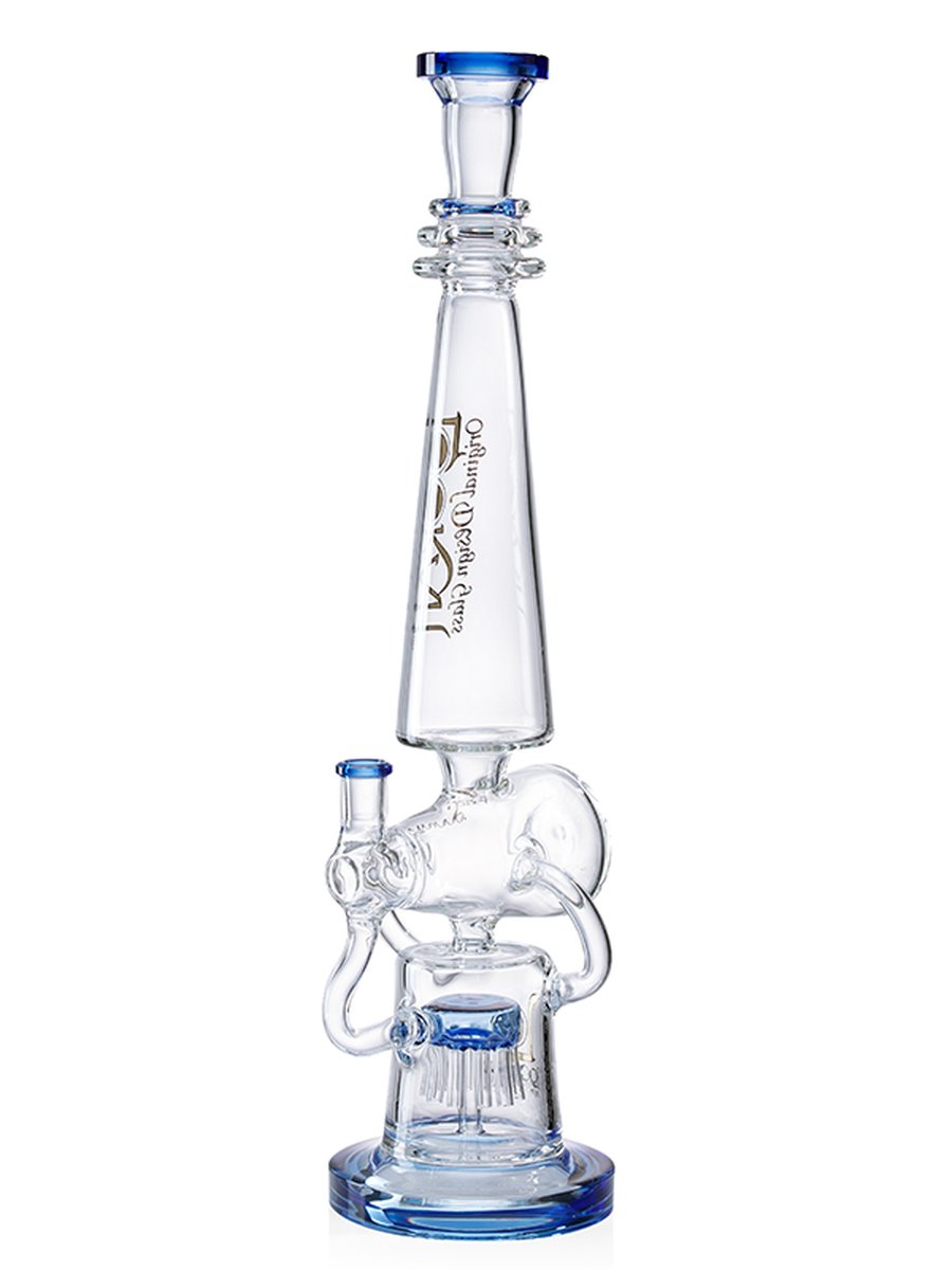 Lookah Bong 18" Recycler Novelty Shotgun Bong - Clear Blue, Colors: Clear Blue, 2 image Lookah Bong 18" Recycler Novelty Shotgun Bong - Clear Blue, Colors: Clear Blue, 2 image