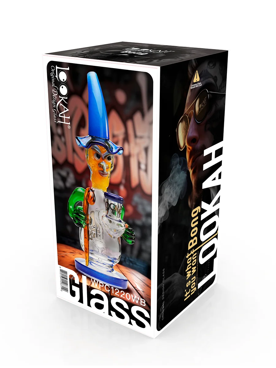 Lookah Rig 9.4" Cool Mystic Wizard Dab Rig, Colors: Yellow, 2 image Lookah Rig 9.4" Cool Mystic Wizard Dab Rig, Colors: Yellow, 2 image