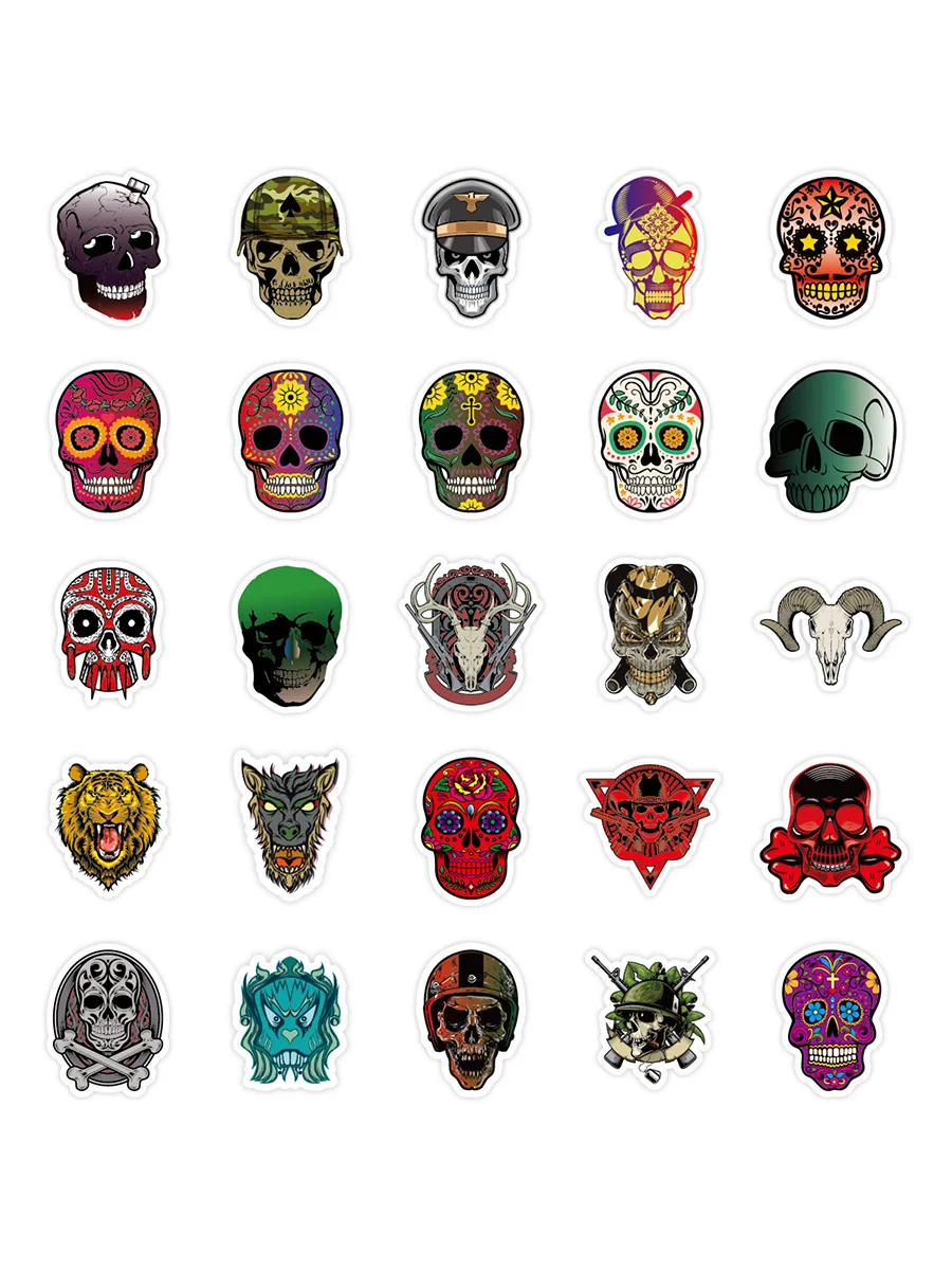 100PCS Punk Skull Sticker Pack, 2 image 100PCS Punk Skull Sticker Pack, 2 image