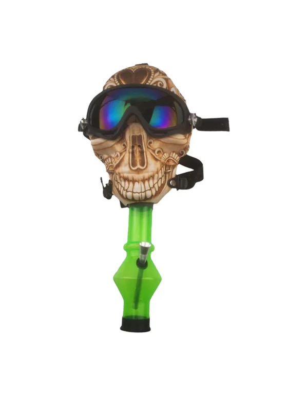 Diamond-Shaped Skull Cool Glasses Gas Mask Bong