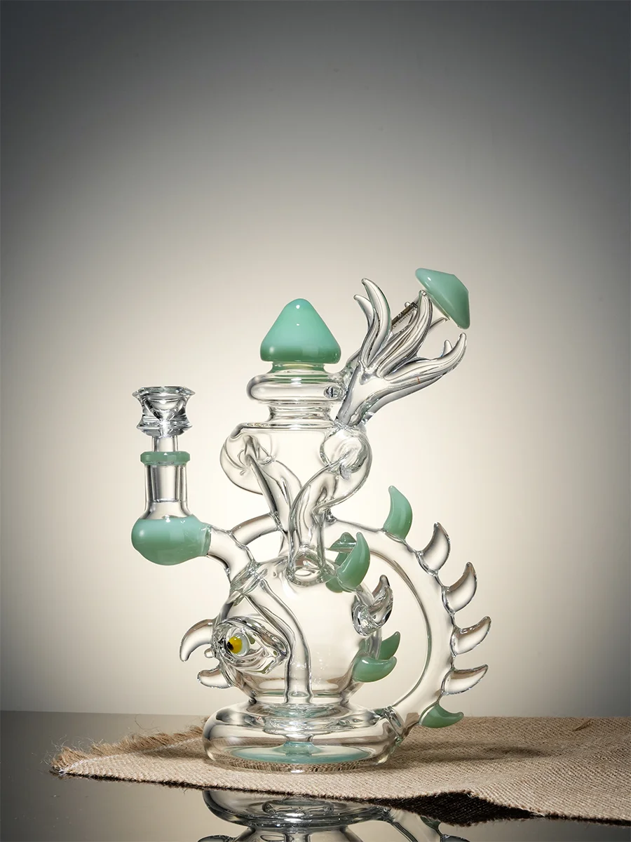 Lookah Rig 8.7" Novelty Rare Hourglass Spine Dab Rig, Colors: Purple, 2 image Lookah Rig 8.7" Novelty Rare Hourglass Spine Dab Rig, Colors: Purple, 2 image