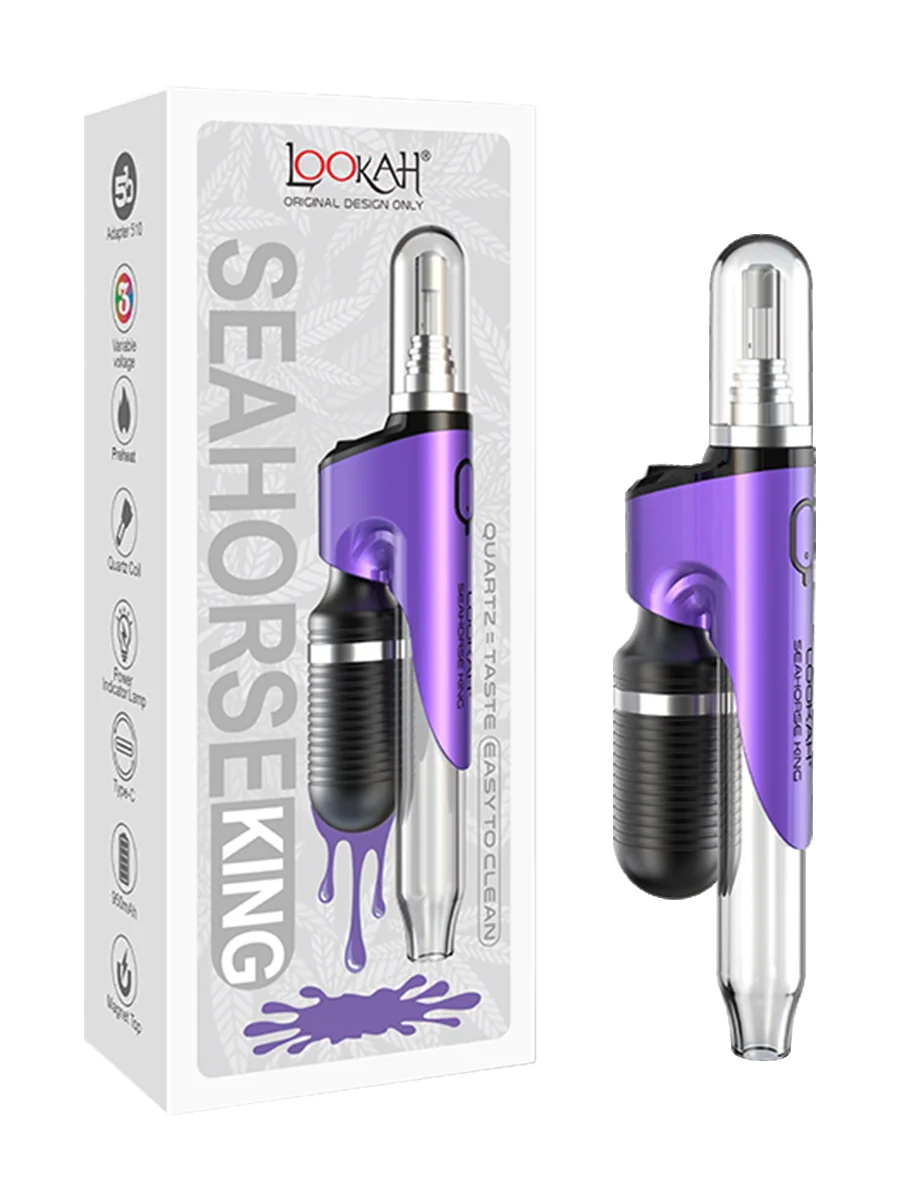 LOOKAH DAB PEN  Seahorse King  Electric Nectar Collector - Purple