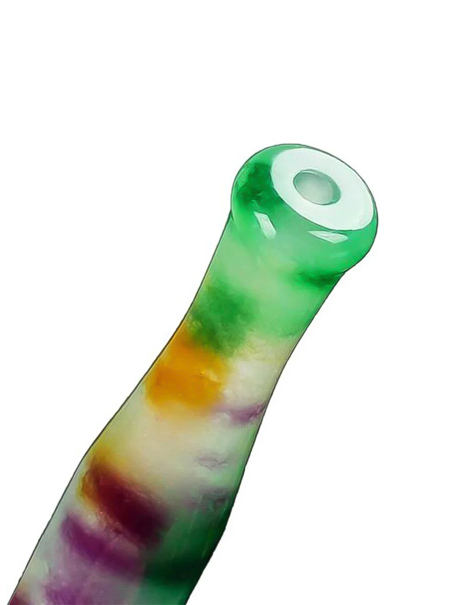 Three Colors Jadeite Chillum Pipe Three Colors Jadeite Chillum Pipe