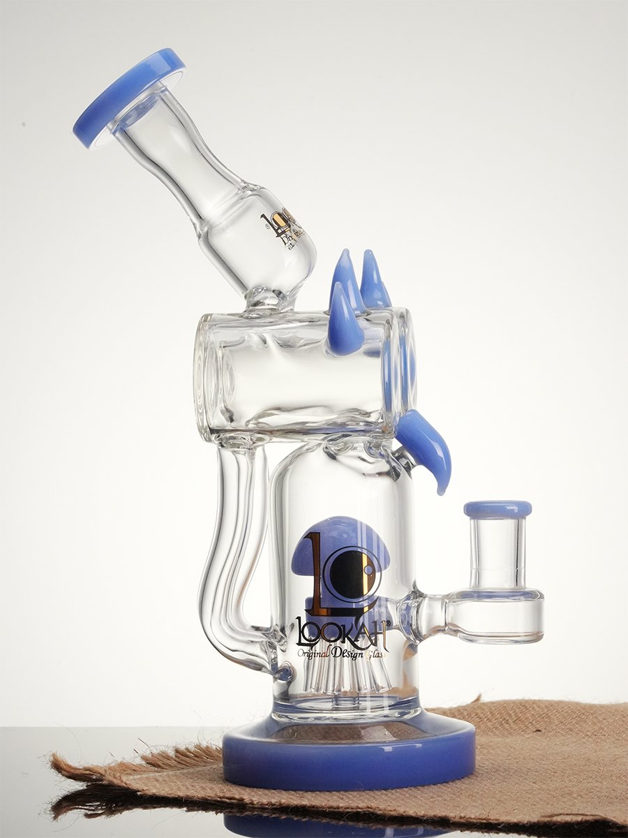 Lookah Bong 10" Fantasy Bird Recycler Water Pipe, Colors: Blue, 2 image Lookah Bong 10" Fantasy Bird Recycler Water Pipe, Colors: Blue, 2 image