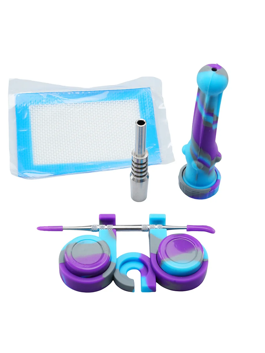Mini Camouflage Silicone Nectar Collector Kit with Carry Case, Color: Purple, 2 image Mini Camouflage Silicone Nectar Collector Kit with Carry Case, Color: Purple, 2 image