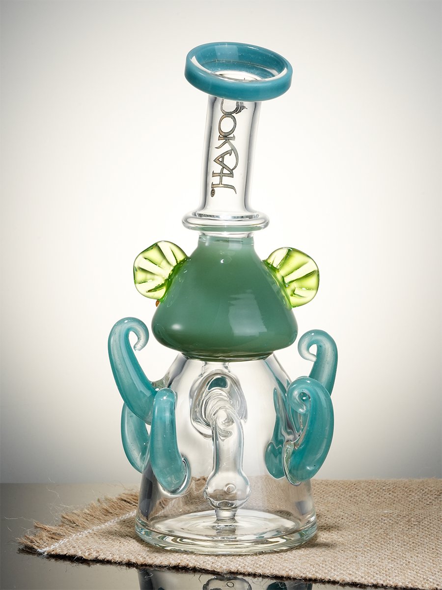 Lookah Rig 8" Mini Cute Six Eyes Clown Octopus Dab Rig, Colors: Water Blue , 12 image Lookah Rig 8" Mini Cute Six Eyes Clown Octopus Dab Rig, Colors: Water Blue , 12 image