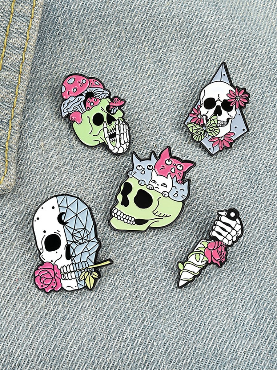 Skull Pin Brooches 5PCS, 4 image