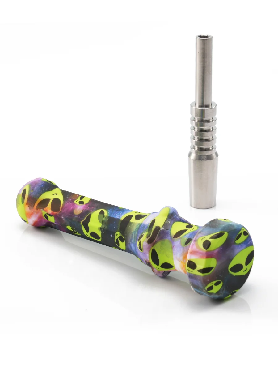 14MM Silicone Alien Nectar Collector with Titanium Tip 14MM Silicone Alien Nectar Collector with Titanium Tip
