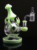 14 MM Bamboo Seal Engraving Quartz Flat Top Banger with Spinner Carb Cap and 3 Terp Pearls, Color: Green, 4 image