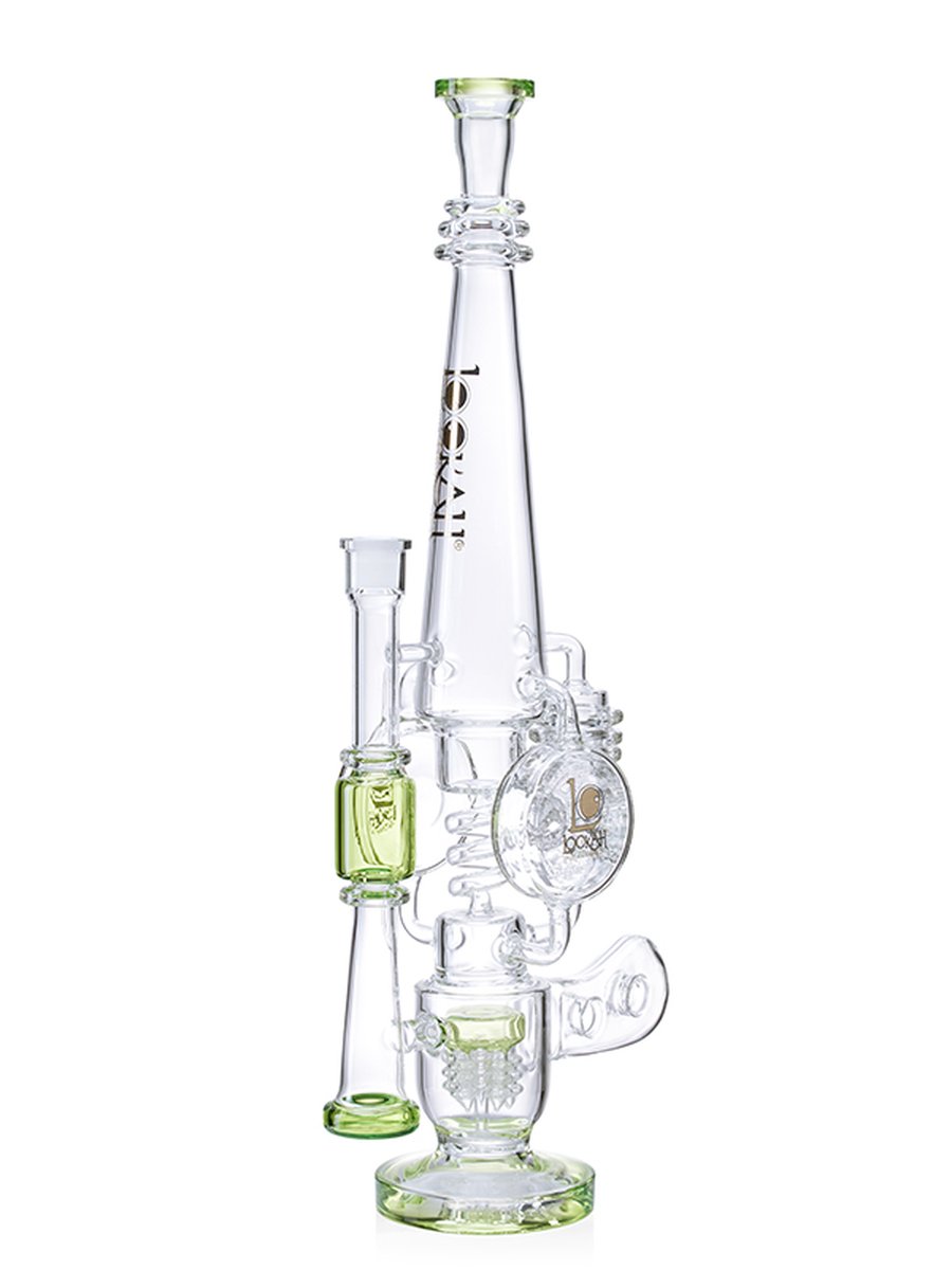 23" Cool Recycler Bong | Helix Water Pipe | Triple Chamber Percolator | Green 23" Cool Recycler Bong | Helix Water Pipe | Triple Chamber Percolator | Green